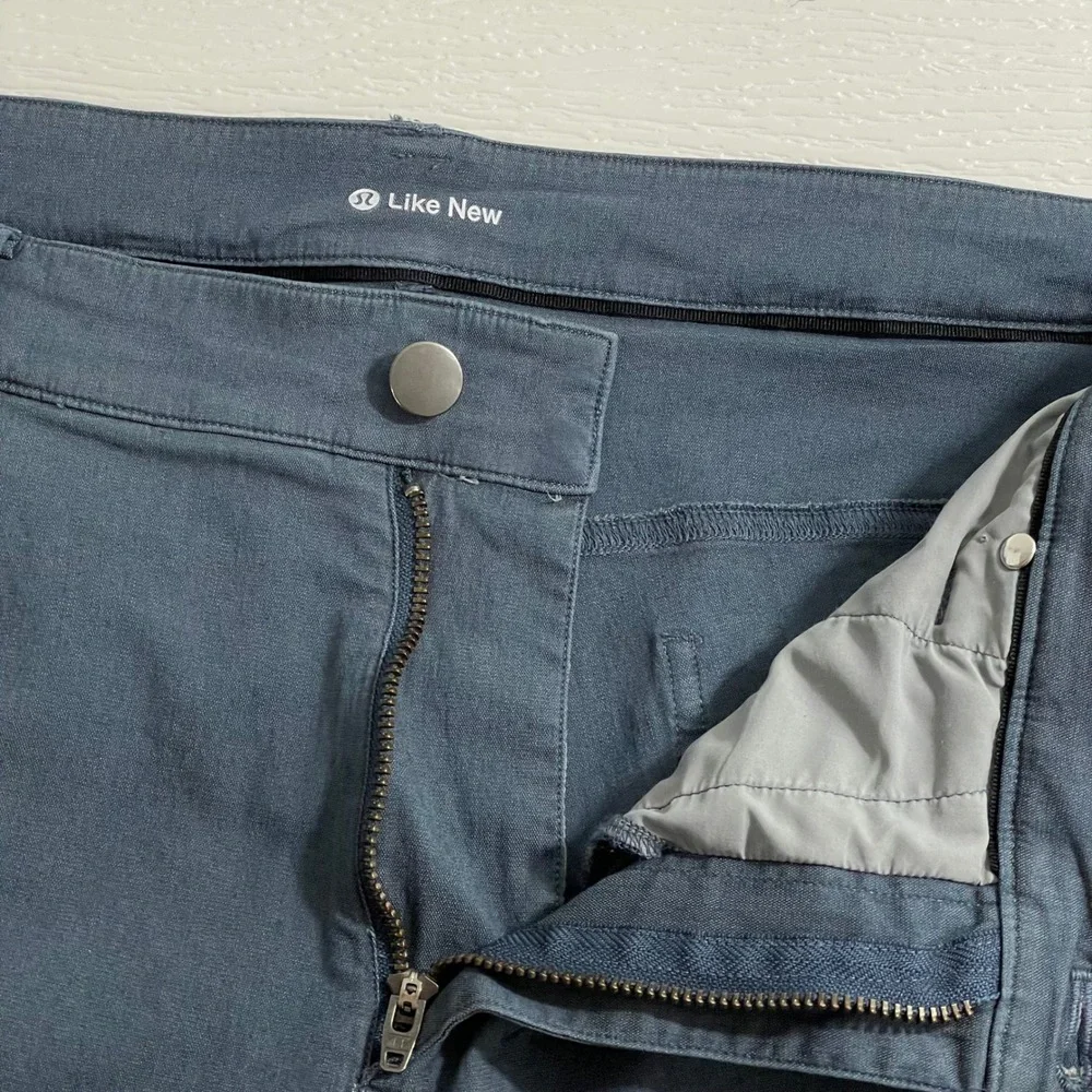 Lululemon Men's ABC Slim Pants Size 36 Straight Leg Casual Blue‎ Gray